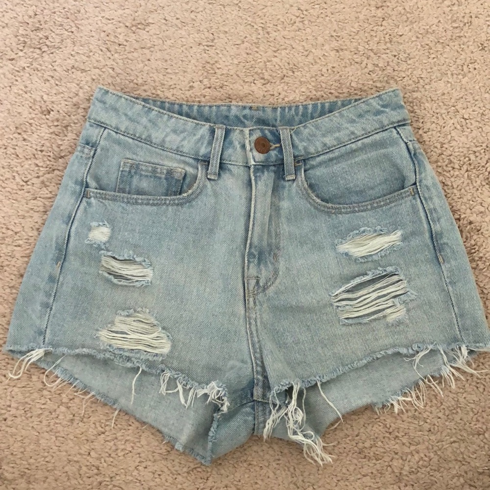 H&M light blue denim shorts